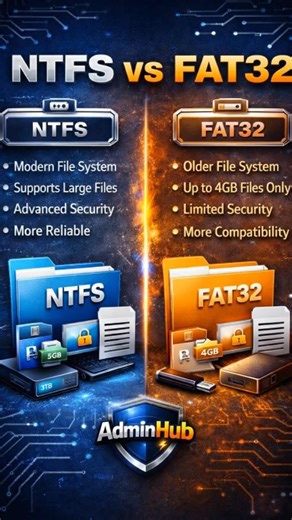 NTFS vs FAT32 Explained in 10 Seconds