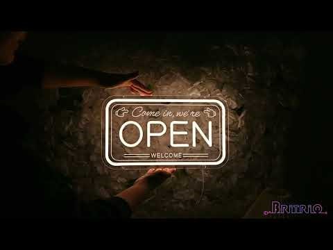 Britrio LED Open Sign for Shop Window Display Bright Open Neon Sign LED Light Storefront Decor