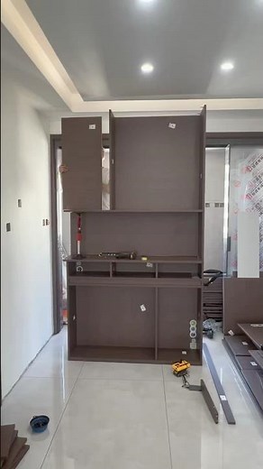Multi-Level Wooden Cabinet Installation | Pre-Assembled Furniture Setup #wood