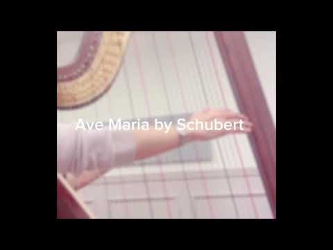 アベマリア(シューベルト作曲)Ave Maria by Schubertグランドハープ初心者 Grand-harp beginner, arranged by myself