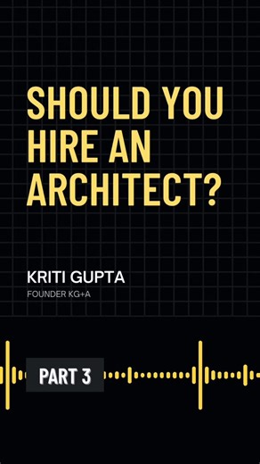 KG+A on Instagram: "Let’s talk about it! — The impact of projects managed by contractors without an Architect Join Kriti Gupta, Founder of KG+A, as she shares insights on the difference between hiring an Architect and a contractor. ✨Part 3 out now. Stay tuned as she concludes in part 4 #architecture #Podcast #KGplusA #design #FutureOfArchitecture #interiordesign #kgplusarch #kgplusainteriors"
