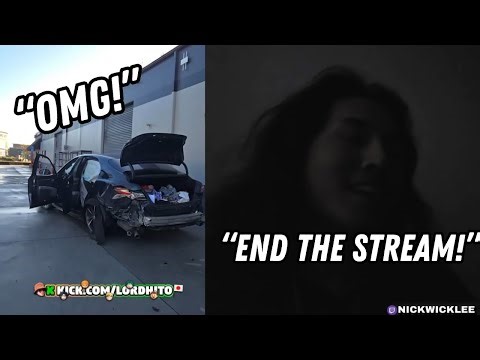 ‪@lordhitotv‬ CRASHES Car! 😱 + Nick Lee & Amouranth DRAMA! 😲