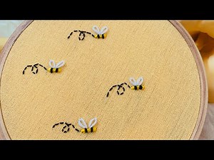 Bee stitching/All over embroidery design/How to stitch bees.