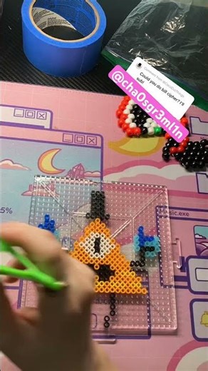 Bill Cipher Perler Bead Timelapse: Crafting Gravity Falls’ Iconic Trickster in Perler #kandi #viral