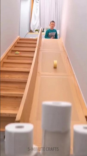 Making Cardboard Slide At Home💯🎈 How To Have Fun And Spend Some Time With Kids🥰 #cardboard #diy #fun