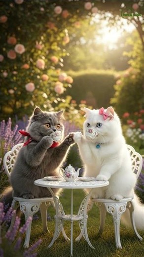 Mimi & Coco host a fancy British tea party! 🌹✨