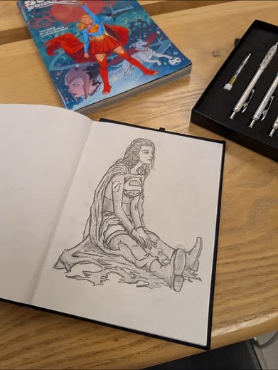 I decided to study one of the covers from this super amazing Supergirl comic. I think it came out looking pretty good! 😊😊😊 I'm definitely going to study more comics and get better at drawing people, they are always my favorite subject! #art #pencil #practice #supergirl #comic | Brad Morley