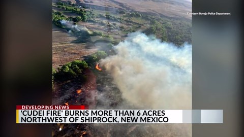 Cudei Fire burns northwest of Shiprock