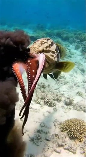 Octopus vs Fish #ocean #fish #octopus #scubadiving #predator