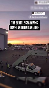 Seahawks landed in San Jose after a quick flight from Seattle Set to face the patriots #SEATTLESUBMISSIONS Follow @seattlesubmissions1 & @seasubmusic Is your video news worthy? DM to submit • 📲 Video credit @tariqwoolen Video credit | Seattle Submissions