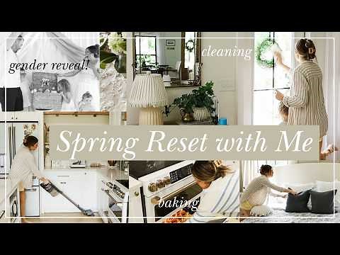 SPRING HOME RESET | Cleaning, Baking, Gender Reveal, Decorating