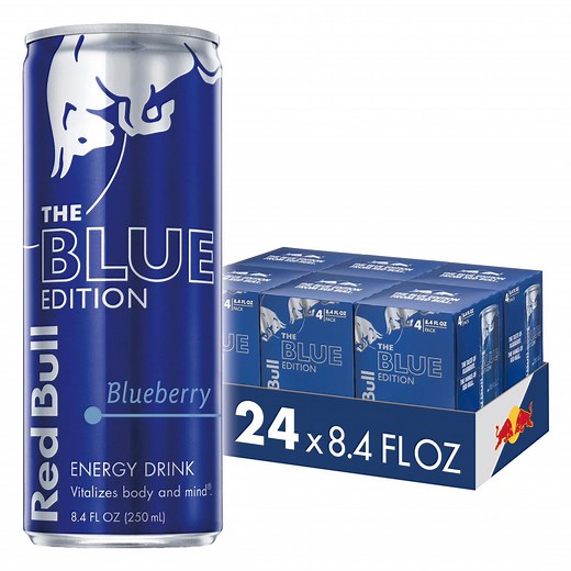 Red Bull Blue Edition Blueberry Energy Drink, 8.4 fl. oz., 6 Packs of 4 Cans