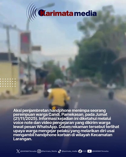 44K views · 379 reactions | KARIMATAMEDIA 17:56 Aksi penjambretan...