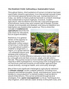 Resilient Agriculture Worksheet for SubPlan & Homework