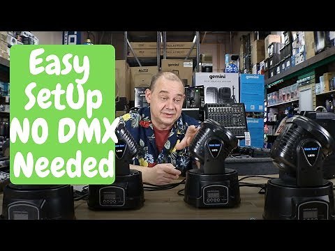 LED Moving Head PAR Light Review, how to set up 4 together, RGBW Rotating Light DMX Sound activated
