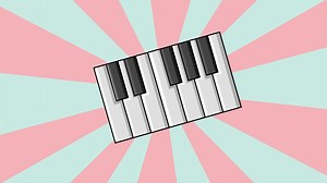 Download Animated piano keyboard icon with rotating background for free