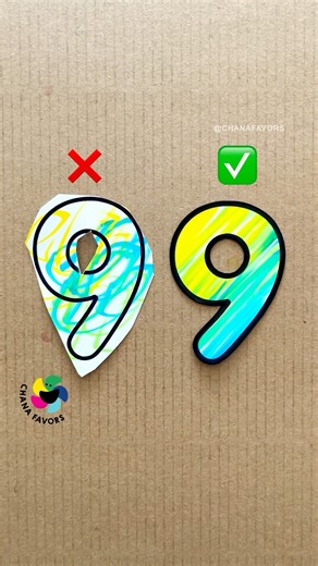 Perfect Cut ✂️ | Messy Number 9 in Soft Gradient 💛💚🔵#chanafavors #shorts #papercraft #diy #coloring