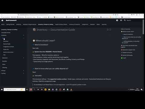 RevFramework — Documentation Tour (Start Here Before Any System)
