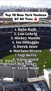 Top 10 New York Yankees of All Time 🍎 #yankees #yankeesbaseball #yankeestadium #baberuth #DerekJeter | Average Sports Guy