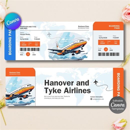Surprise Trip Boarding Pass Template, Editable Canva Design (digital Download) - Etsy Canada