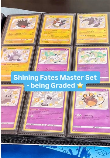 Shining Fates was so much fun to collect, but it took a long time with the Shiny Vault cards✨ Of course the Charizard VMAX is my favorite!🔥 📌 Stay tuned for the full grading submission from this master set series Powered by @Collectr - TCG Tracking App #pokemoncards #pokemonswordshield #shiningfates #charizard #pokemon