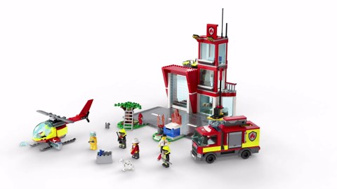 LEGO City Fire Station Set 60320 with Garage, Helicopter & Fire Engine Toys Plus Firefighter Minifigures, Emergency Vehicles Playset, Gifts for Kids Age 6 Plus
