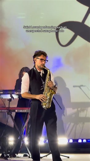 Saint Levant World 🌍🕊️📿 2048 on Instagram: "@saintlevant surprised @fashiontrustarabia attendees with a beautiful saxophone cover of Aisha by Cheb Khaled 🇩🇿🤍 #saintlevant #live #saxophone"