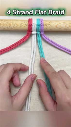 Macrame 4 strand braid l Macrame knots #shorts #macrameknot #tutorial #basicknot #macramebraid