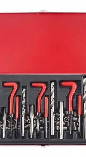 131 Piece Thread Repair Kit Drill Sleeves M5 M6 M8 M10 M12 Helicoil Car Engine Threaded Sleeve Tool Kit#repair #toolbox #tools #diy #tiktokmademebuylt