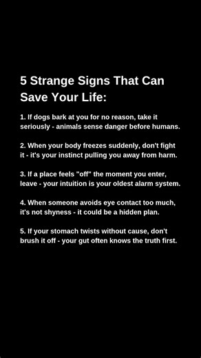 5 strange signs that can save your life #psychology #facts