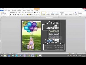 1st Birthday Invitation Template for MS Word