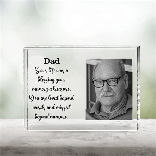 Dad Memorial Gift Acrylic Block, Custom Photo, Father's Day Gift, Keepsake Gift - Etsy