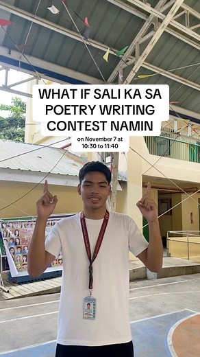 POETRY WRITING CONTEST ✍️ 📩 Interested participants, kindly message: Kristal Heart Candel for Grade 11: FB Account: https://www.facebook.com/share/ 1K3Lh14mVK/?mibextid=wwXIfr Francesca Anadilla for Grade 12: FB Account: https://www.facebook.com/share/ 1GYFZbcdvU/?mibextid=wwXIfr | Morong NSHS-Humanities and Social Sciences