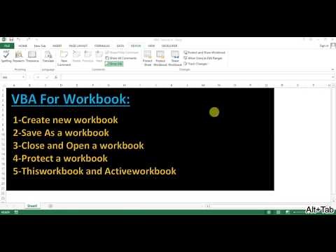 VBA Tutorial-4: Handle an Excel Workbook in VBA