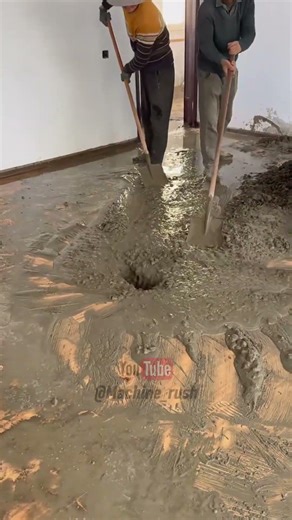 Floor Leveling Process with Fresh Concrete Pour