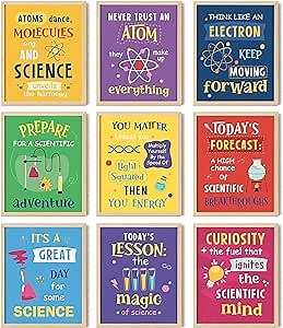 97 Decor Science Classroom Decor - Physical Science Posters for Classroom Elementary Middle School, Science Experiment Art Print, Kids Laboratory Decorations Bulletin Board Wall Decor (8x10 UNFRAMED)