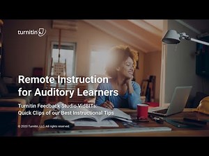 Remote Instruction for Auditory Learners