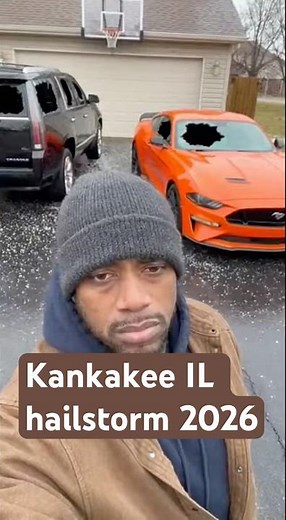 Kankakee Illinois golf ball size hail #kankakee #hailstorm #Tornado #2026 #Storm