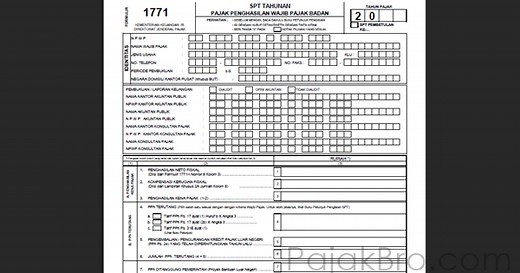 Formulir SPT Tahunan Badan 1771