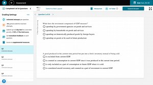 What does the investment component of GDP measure?spending by... | Filo
