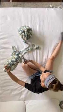 A little different view of making a pillow pouf! 🧶 #handknit #cozy #pillow #howto