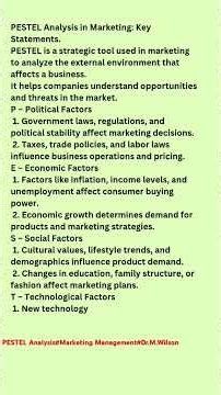 8.PESTEL Analysis#Marketing Management