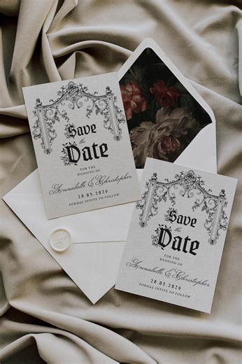 Gothic Wedding Save the Date, Romantic Halloween Wedding Invite, Medieval Wedding Template, Fantasy Wedding Invite, Digital Download - Etsy