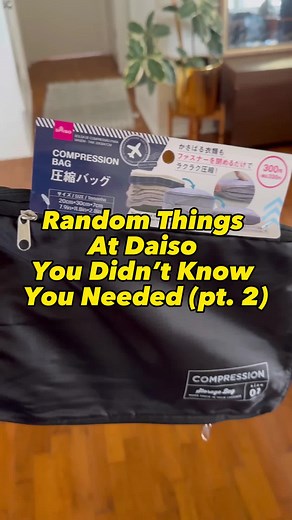 ✈️ Traveling soon? Make the most out of your luggage space with our compression bag! 👕👚 Great for overnight and saving room.✨ Stop by your local store and check it out. #travel #traveling #compression #discoverdaiso #daisousa #daiso #packing #luggage #traveltiktok
