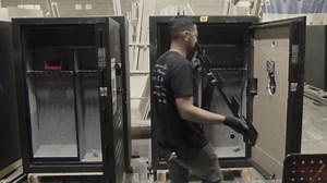 LIBERTY SAFE Centurion 12-Gun 30-min fire rating EMP E-Lock 59.25 in. H x 18.25 in. W x 16 in. L Black Gun Safe & Lifetime Warranty CN12-BKT-E