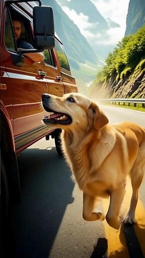 Golden Retriever Warns Truck Driver About Road Danger | Dog Saves Human Story #goldenretriever
