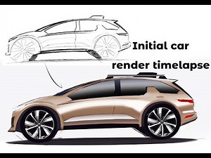 Rendering suv car | car design design timelapse | How to do render of car sode view | How to render