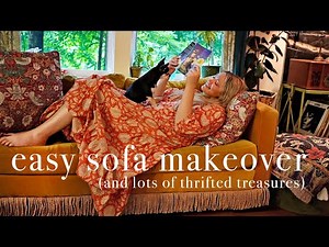 Adding some boho flair to my sofa + decorating the cottage with my new thrifted treasures (story 83)