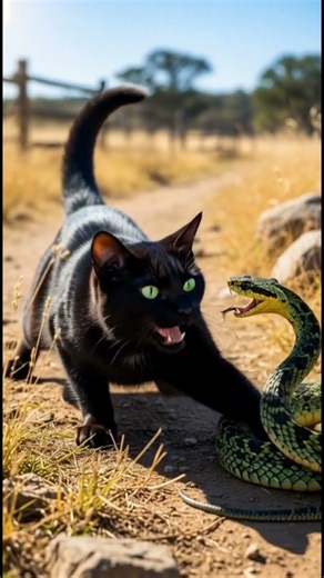 cat eats snake 🐍😳
