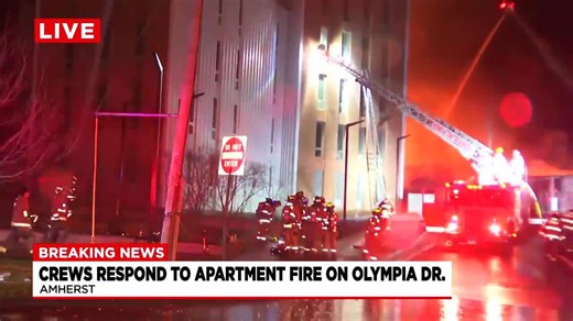 Crews battle massive fire in Amherst